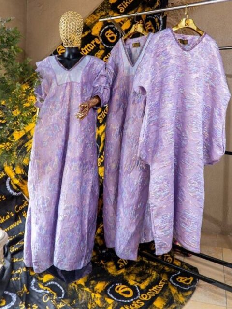Ashabi Brocade  Boubou With Beaded Neck