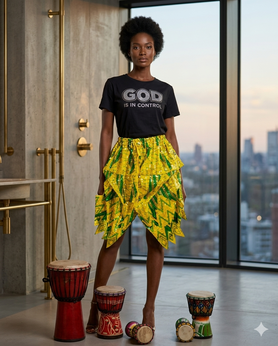 Funmbi Sequined Ankara Unusual Pants