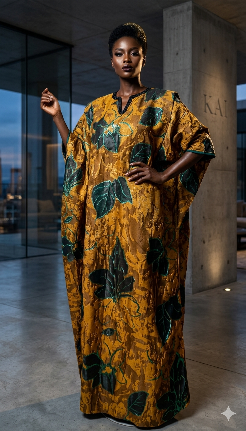 Mosunmola Brocade Boubou With Beaded Neck