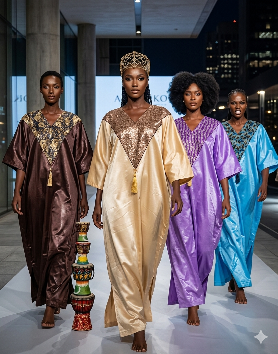 Ayinke Mikado With V Neck Patch Lace Work - Image 2