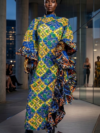Ayoka Olomoge Ankara Sequined Agbada Dress