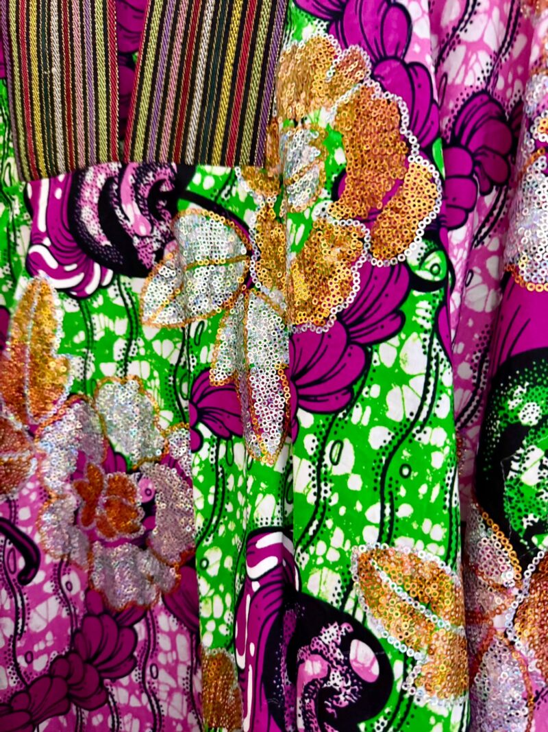 Arike Sequined Ankara Boubou With Aso Oke - Image 8