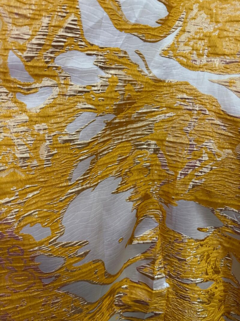 Ajoke Brocade  Boubou With Aso Oke and Ruffled Sleeves - Image 5