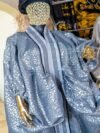 Oluwakemi Brocade Kaftan With Aso Oke Down Centre - Image 6