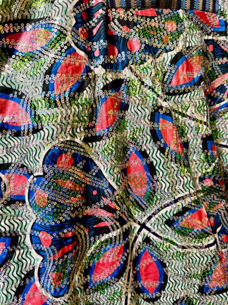 Abeke Sequined Ankara Boubou With Aso Oke - Image 11