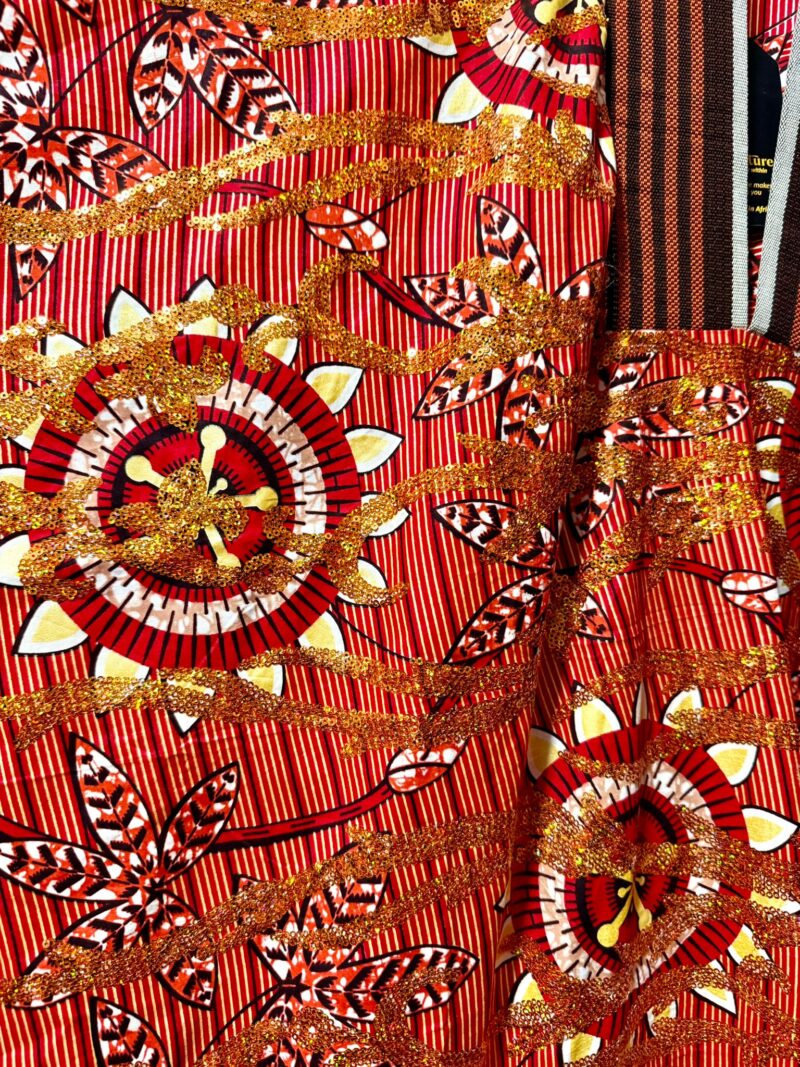 Arike Sequined Ankara Boubou With Aso Oke - Image 6