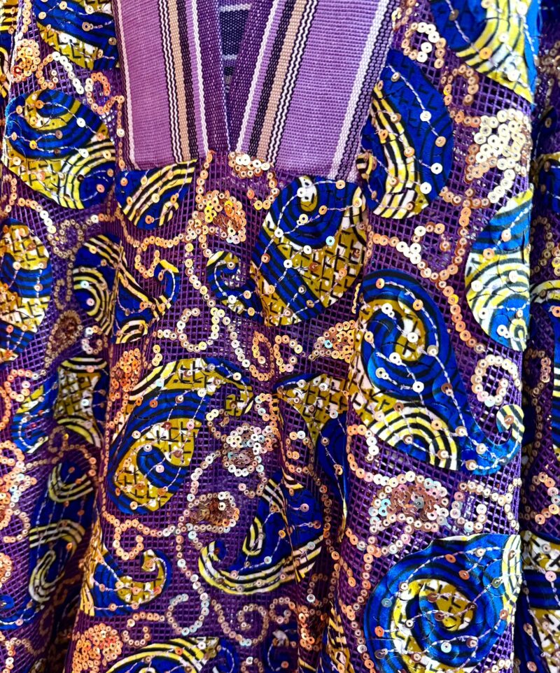 Arike Sequined Ankara Boubou With Aso Oke - Image 5