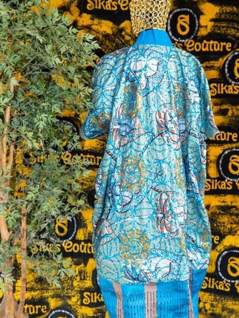 Arike Sequined Ankara Boubou With Aso Oke