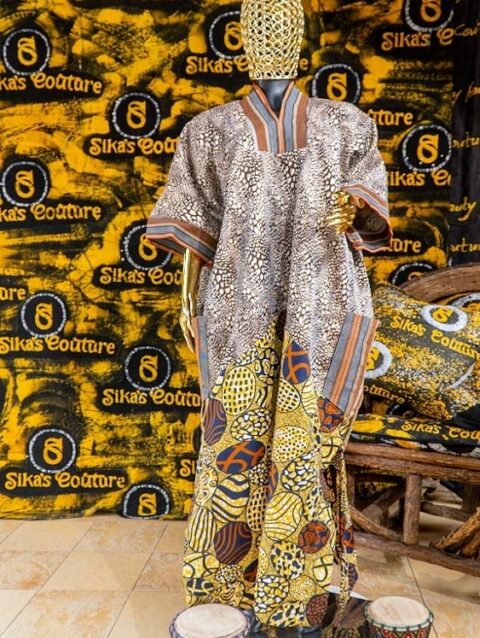 Aduke Boubou Ankara with Aso Oke