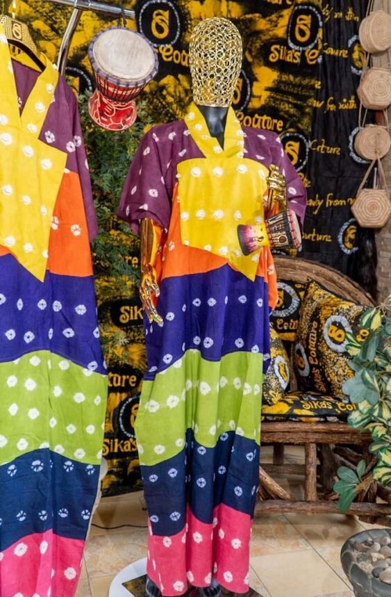 Dapo Mukoro Color Adire With Cowrie Beads