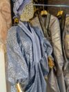 Oluwakemi Brocade With Aso Oke Long Neck
