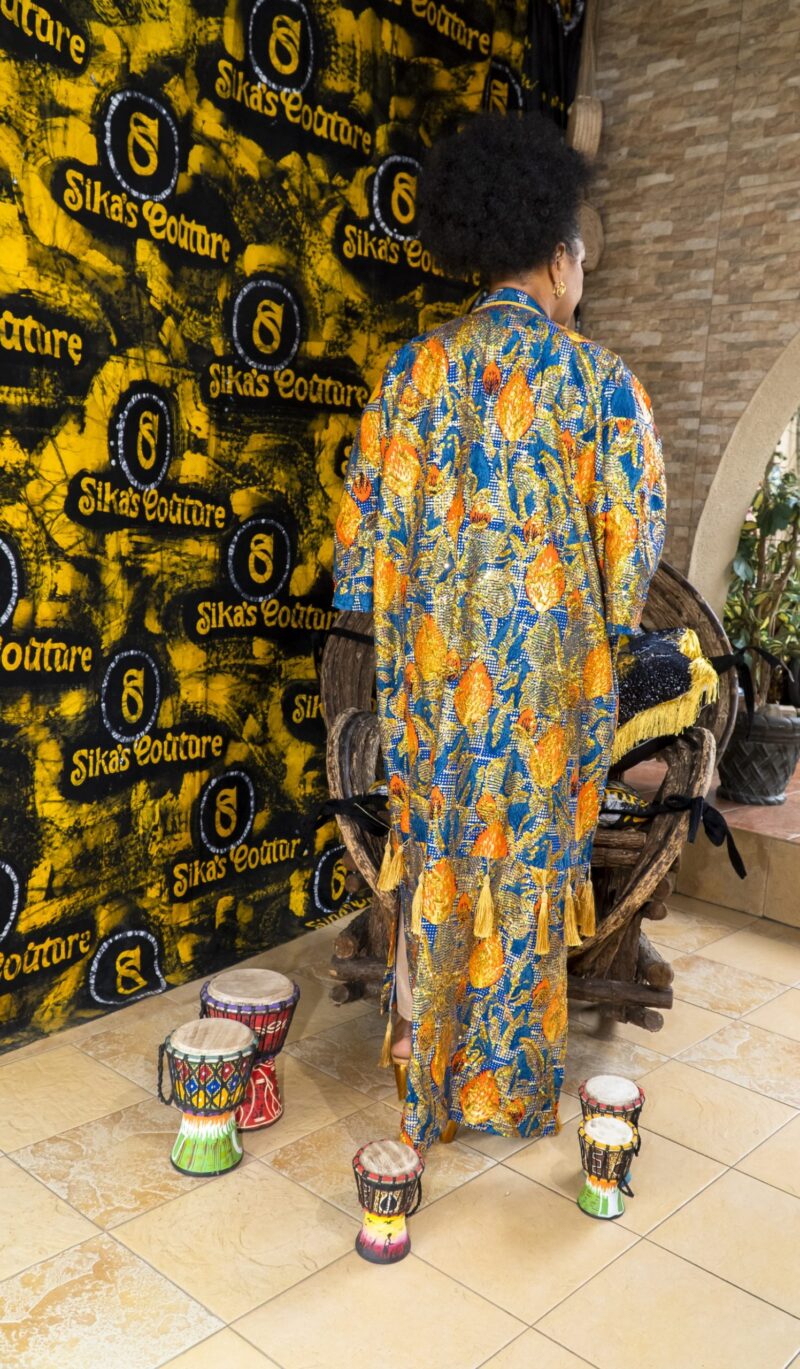 Duduke Sequined Ankara Kimono With Tassels