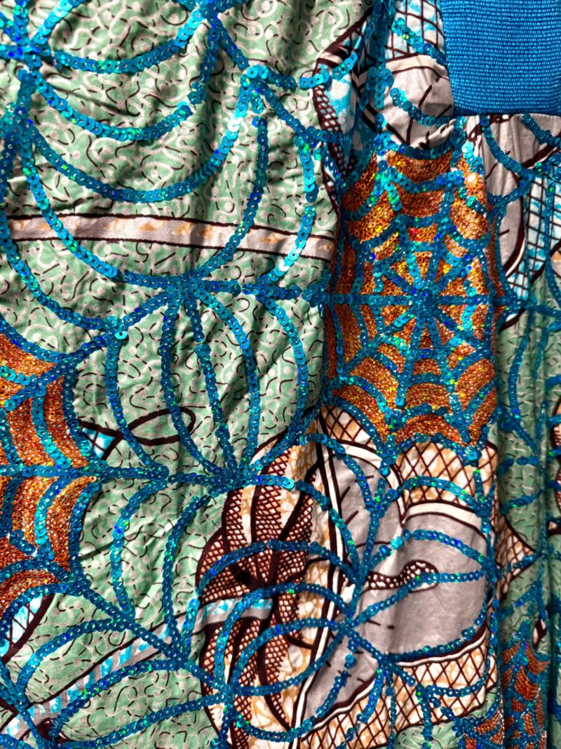 Arike Sequined Ankara Boubou With Aso Oke - Image 4