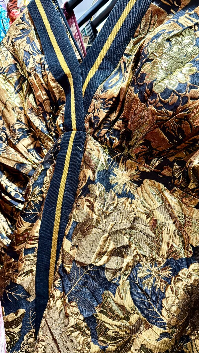 Ajoke Brocade  Boubou With Aso Oke and Ruffled Sleeves - Image 10