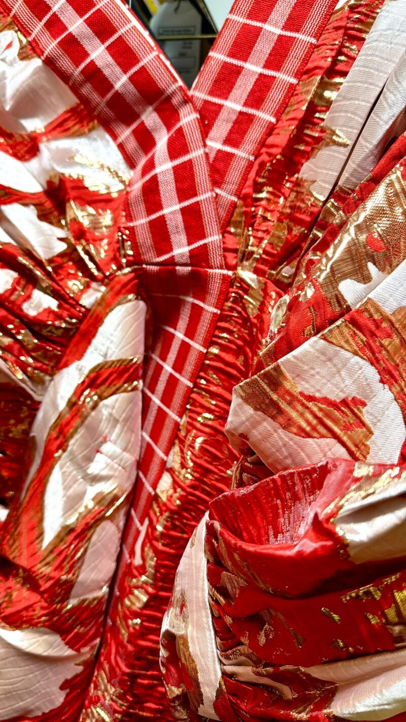Ajoke Brocade  Boubou With Aso Oke and Ruffled Sleeves - Image 14