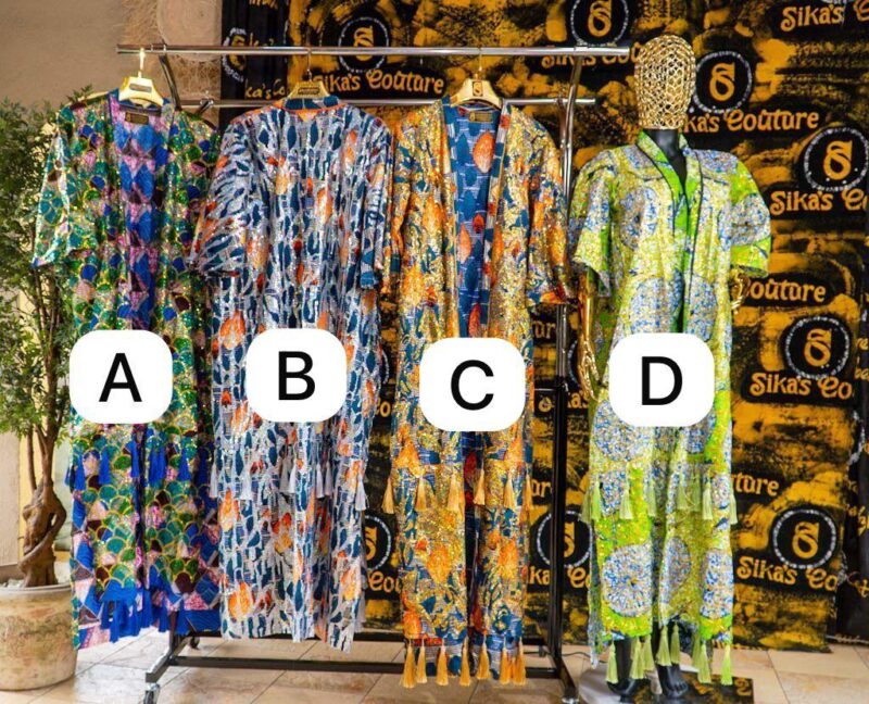 Duduke Sequined Ankara Kimono With Tassels - Image 3