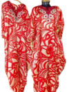 Tiwa Silk Kaftan With Stoned Embroidery Neck