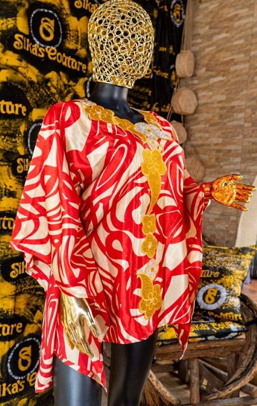 Tiwa Silk Blouse With Stoned Embroidery Neck - Image 5