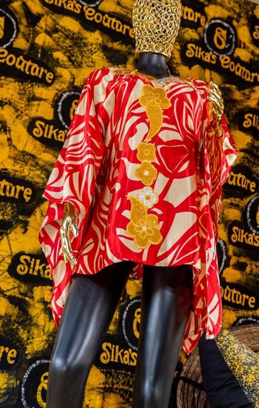 Tiwa Silk Blouse With Stoned Embroidery Neck - Image 3