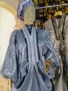 Oluwakemi Brocade With Aso Oke Long Neck - Image 6