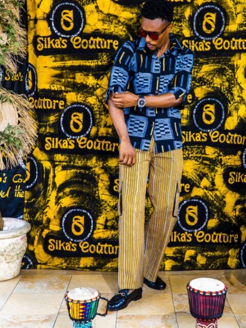 Adewale Ankara Male Shirts and Long Pants